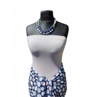 Wzorzysta spódnica plażowa chusta PAREO L/XL pastelowe grochy